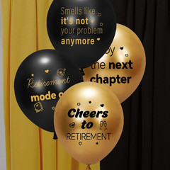 Retirement Balloons 40PCS Black Gold Happy Retirement Party Supplies for Men