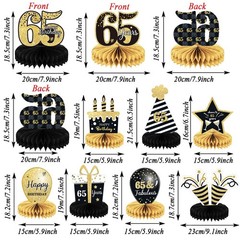 9 Pieces 65th Birthday decorations 65th birthday centerpieces for Tables Deco…