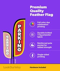 Lookourway Feather Flag Pole Kit 3-Pack Bundle – 7Ft Tall Advertising Banners