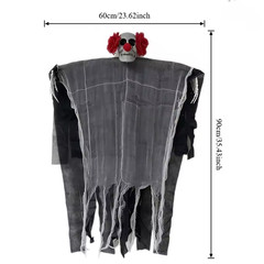 Paranormal Hanging Halloween Clown Skull Skeleton Gauze Ghost for Home Outdoor