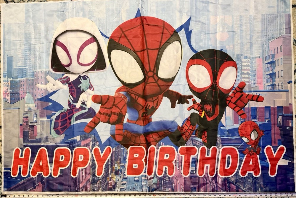 NEW Spidey and His Amazing Friends 3x5ft Happy Birthday Backdrop Banner Party