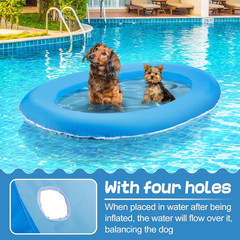 Upgraded Tear-Resistant Dog Pool Float – 25″ x 41″ Stable Support Inflatable Dog