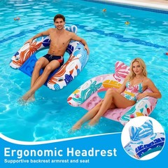 Pool Floats, 3Pack Inflatable Pool Floats Adult & Kids, U-Shaped Pool Float L…