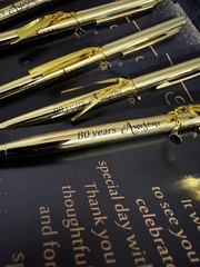 Black & Gold 80th Birthday -Gold Sequin Placemats, Fans, Banner, Thank You Cards