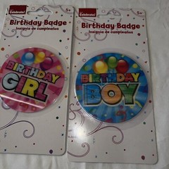 Birthday Party 7pc Bundle – Invitations-￼ Banners-Confetti- Bday Badges