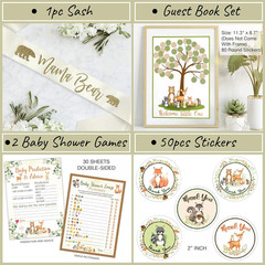 268 Piece Woodland Baby Shower Decorations for Boy Or Girl Kit | Gender Neutral