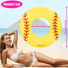 2Pcs Large Inflatable Pool Float for Adults Baseball Soccer Sports Swim Rings…