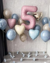 Pink Blue Heart Balloons,12Pcs 18Inch Cream White Baby Pink Blue Pink White