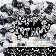 30 PCS Hanging Swirl Decorations Black Silver Party Streamers Ceiling 24 Inch