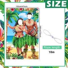 Tudomro 6 x 4 ft Hawaiian Photo Props Banner Tropical Luau 6 x 4 ft, Hawaii