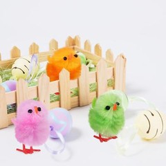 12 Multicoloured Easter Chicks Plush Fluffy Chickens Egg Hunts Kids Bonnet Decor