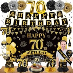 42PCS 50th Birthday Decoration Kit for Men Women, Black Gold Happy 50th Bday Ban