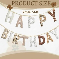 Suncalla Pre-strung Happy Birthday Banner Sign Reusable Felt Happy pink Boho