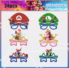 24pcs Mario Bros Paper Party Glasses Birthday Decorations
