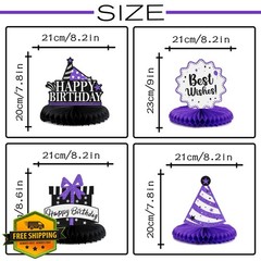 LASKYER 85th Shiny Purple Birthday Centerpieces