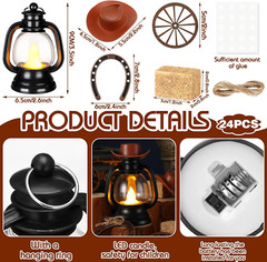 120 Pcs Cowboy Theme Party Decoration Western Party Decor Rodeo Table Centerpiec