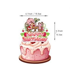 Strawberry Shortcake Themed Birthday Party Decoration Banner Balloon Cake Topper