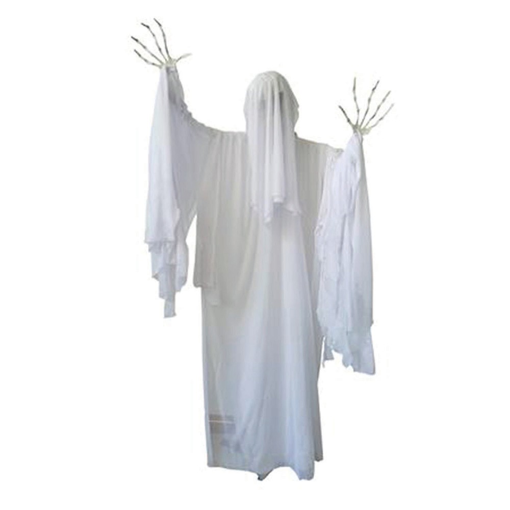 Morris Costumes 5.4 ft Standing Animated Life-Size Skeleton Ghost Decoration –