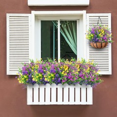 Sggvecsy Artificial Flowers for Outdoors 12 Bundles UV 12 Bundles, Mix