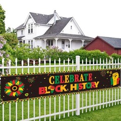 FHGG Black History Month Backdrop Decorations Banner Celebrate black
