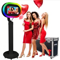 Photo Booth Stand RGB Ring Light Selfie Station for 10.2″-13″ iPad Wedding Party