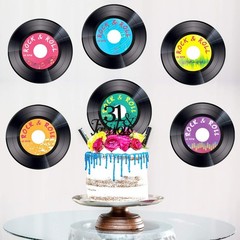 30pcs Record Cutouts 1950s Rock and Roll Music Party Two Sided Decoration 7 I…