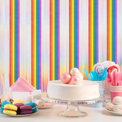 8 Rolls Crepe Paper Streamers, Rainbow Streamers Party Decorations for Birthday