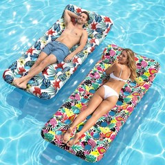 2 Pack Pool Floats Adult Oversized Inflatable Float Loungers Headrest Swimming