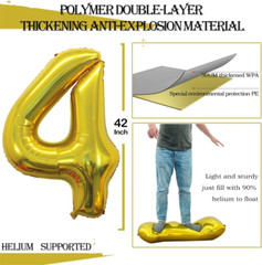 Number 40 Balloons for 40Th Birthday Party Decorations,42 Inch Jumbo Foil Helium