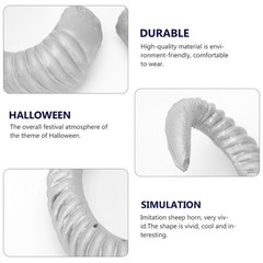 1 Pair Reusable Silver Halloween Hair Ornaments for Party and Cosplay