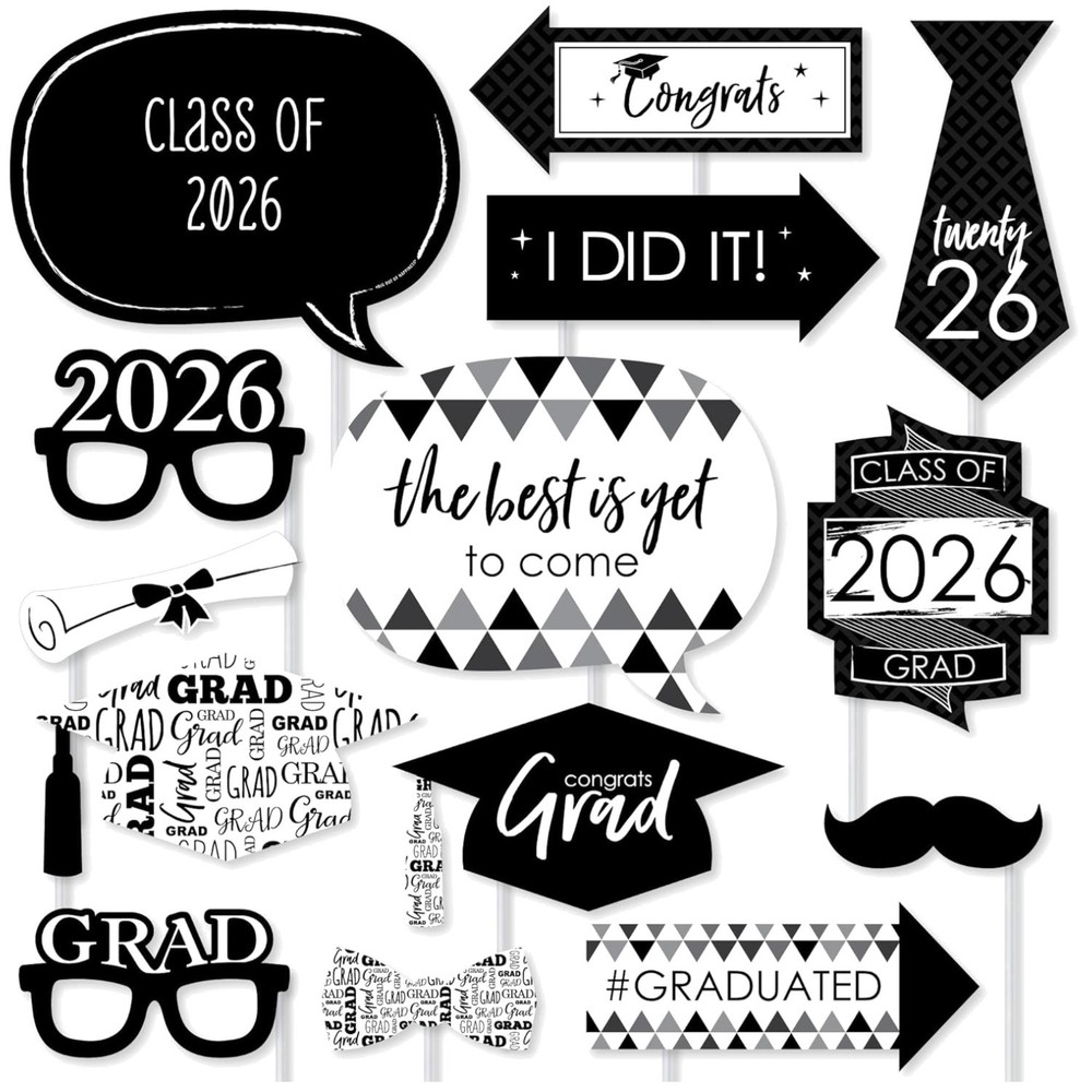 Class of 2026 Graduation Photo Props – 20 Pieces