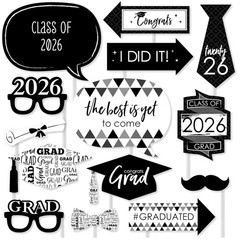 Class of 2026 Graduation Photo Props – 20 Pieces