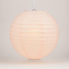 BULK PACK (12) 16″ Rose Quartz Pink Round Paper Lantern, Even Ribbing, Chinese H