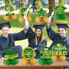 Green and Gold Graduation Decorations 2026,12pcs Green Graduation Table Decor
