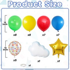 Red Yellow Blue Balloons, 12 Inch Red Yellow Blue Green Confetti Primary Colo…