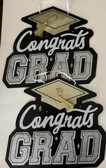 New Gold Black White Silver Congrats Congratulations Graduation Decorations