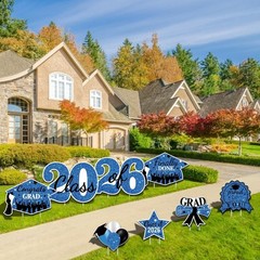 Congrats Grad 2026 Yard Signs – 8-Piece Outdoor Decoration Set for Parties