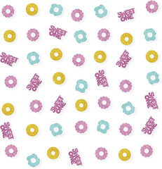 100Pcs Donut One Confetti, Gold Glitter Donut Grow up Paper Scatter, Sweet One P