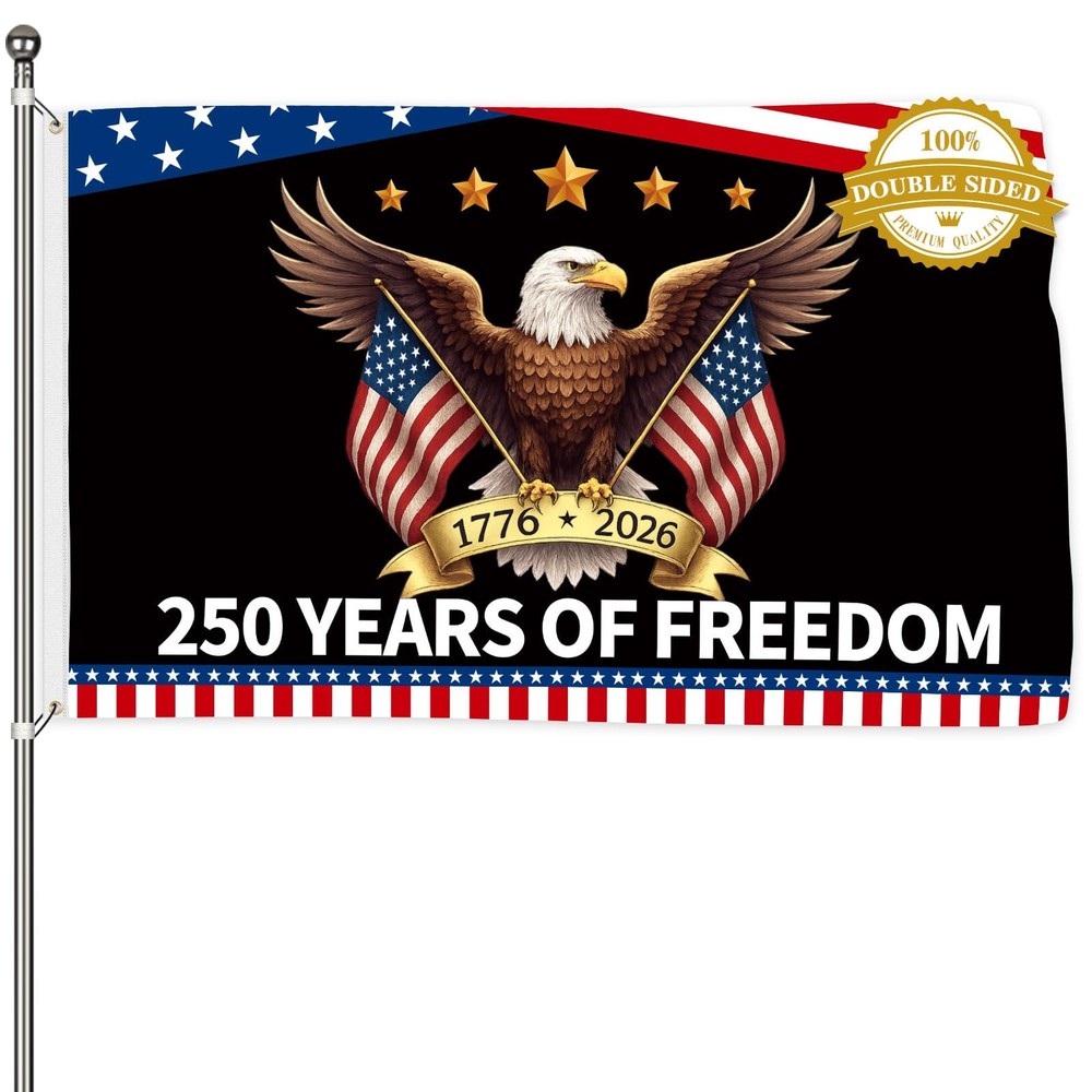 250 Anniversary Flag 3×5 Ft Double Sided 3 Ply American Flag Eagle 1776-2026 250