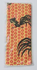 Vintage PAPER ART MCM 60” X 102” Tablecloth Yellow Red Black Rooster Rectangle