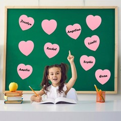 Pink 6 Inch Large Heart Paper Cutouts Double Sided Shape Party Decor 72 PCS