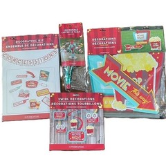 Movie Night Theme Party Decorations Bundle Banner, Swirl & Table Deco, Signs New