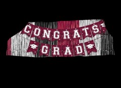 Graduation Party Decorations , Congrats Grad Banner & Fringe Foil Curtain Maroon