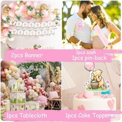 Baby Shower Decorations Kit 158pcs Pink Vintage Winnie Classic Pooh Girl Boy