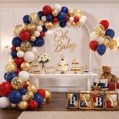 Red White Blue Balloon, 50PCS 12 Inches Navy Blue Dark Ruby Red Latex Balloon…