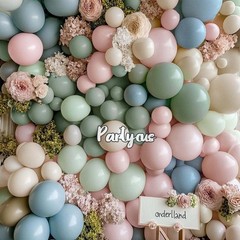 Dusty Green Pink Blue Balloon Arch Double Pastel Pink Dusty Blue Light Sage G…