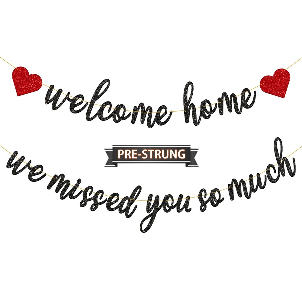 Pre-Strung Welcome Home We Missed You So Much Banner for Military Army Return…