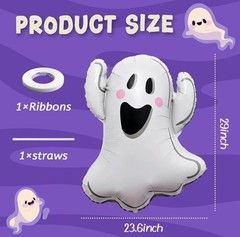 Ghost Foil Balloons for Halloween Party Decorations – 3pcs Balloon Set
