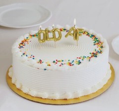 Birthday Party Cake Cupcake Candles “OLD AF” Humor Gold Balloon Funny NEW Design