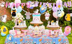 159Pcs Cat Party Decoration Kitty Birthday Balloon Cake Topper Tablecloth Banner